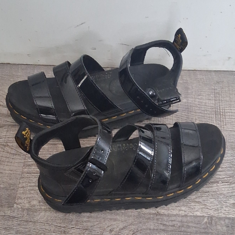 Dr. Martens Black Blaire Patent Leather Strap Sandals US 7 Womens - Picture 9 of 12